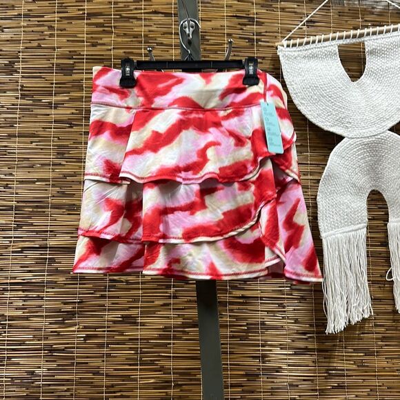 ID Ideology Women S Twist Flounce Skort Red Size 3X - Picture 2 of 3